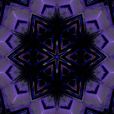 Siyah arkaplanda desenlerin soyut görüntüsü.