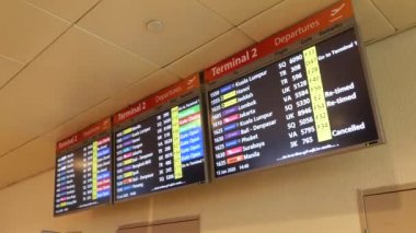  airplane departure and arrival information on electronic display 
