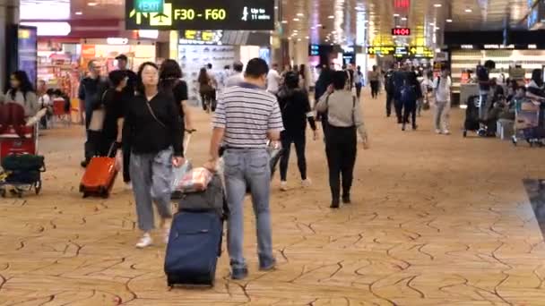 Dentro do aeroporto de singapore, um aeroporto de classe mundial — Vídeo de Stock