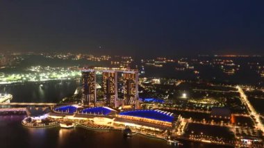 top view of marina bay sand hotel at night 