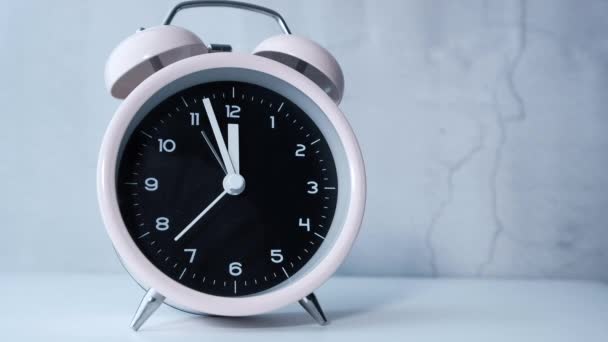 Close up of alarm clock against wall — Stock Video