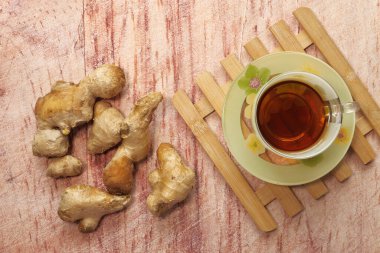 Masada zencefilli çay, yüksek açı manzaralı. .