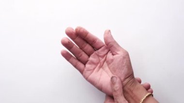 Acıdan muzdarip yaşlı kadın, Top view 