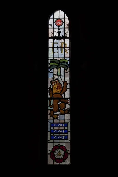 Okno Barevného Skla Kostele Petra Martindale Anglické Lake District Poctou — Stock fotografie