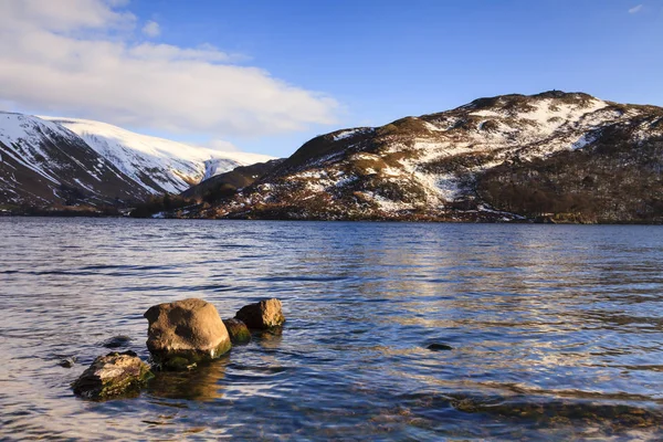 Vista Lago Ullswater Vista Ullswater Gowbarrow Bay Hallin Fell Nel — Foto Stock