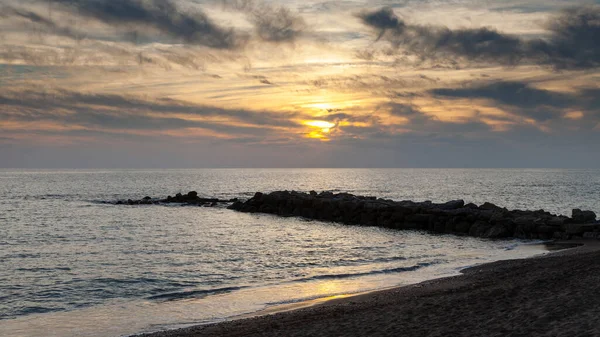 Medelhavssolnedgången Solnedgång Medelhavet Tagen Från Den Turkiska Kusten — Stockfoto