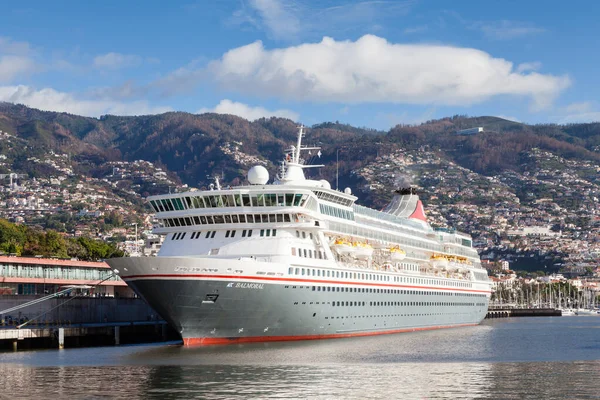 Fred Olsen Cruise Ship Balmoral Pictured Moored Portuguese Island Madeira — Stock Photo, Image