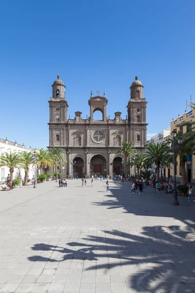 Het Uitzicht Plaza Santa Ana Richting Santa Ana Kathedraal Las — Stockfoto