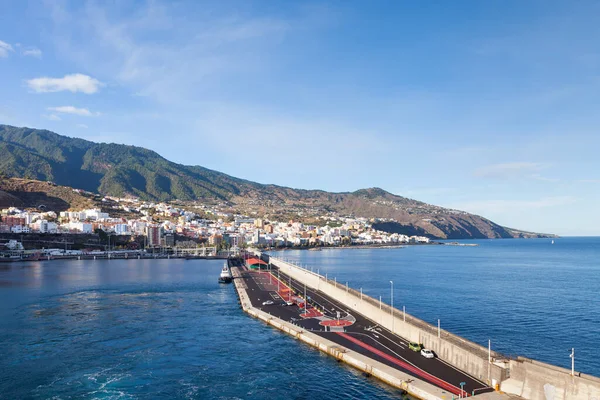 Het Uitzicht Waterkant Van Santa Cruz Het Spaanse Eiland Palma — Stockfoto