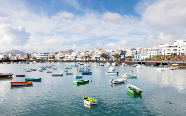 Barcos Pesca Laguna Charco San Gines Arrecife Arrecife Uma Cidade — Fotografia de Stock