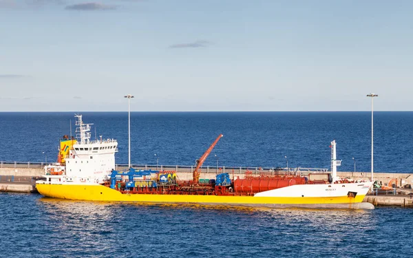 Pétrolier Mencey Est Amarré Dans Ville Portuaire Espagnole Arrecife Sur — Photo