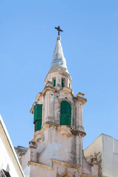 Klocktornet Kyrkan Santa Maria Den Spanska Staden Cadiz — Stockfoto