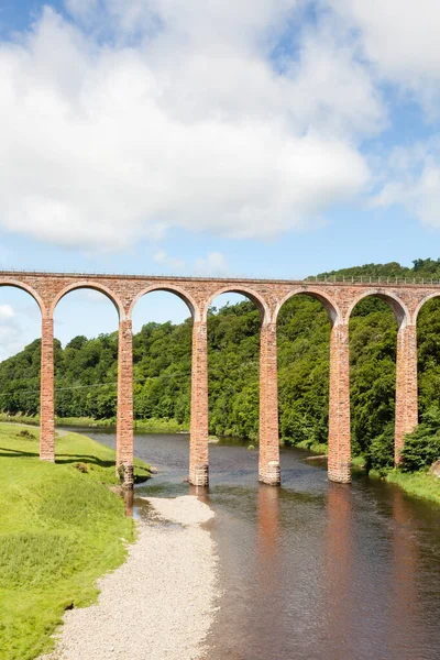 Leidervoet Viaduct Leaderfoot Viaduct Een Spoorwegviaduct Tweed Scottish Borders — Stockfoto