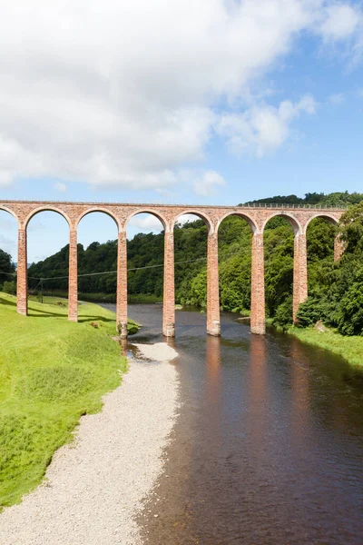 Leidervoet Viaduct Leaderfoot Viaduct Een Spoorwegviaduct Tweed Scottish Borders — Stockfoto