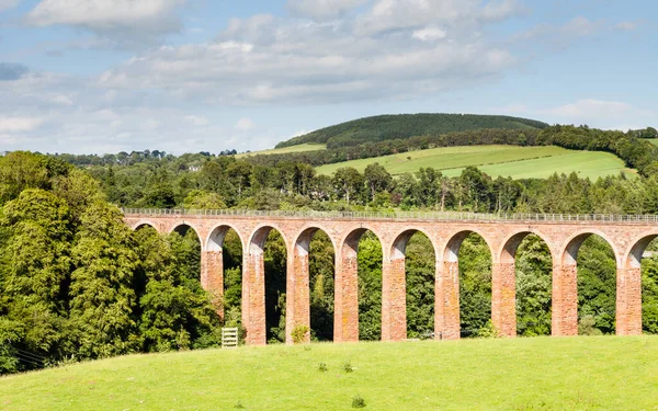 Leidervoet Viaduct Leaderfoot Viaduct Een Spoorwegviaduct Tweed Scottish Borders — Stockfoto