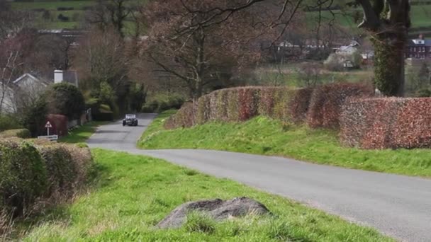 1934 Aston Martin Mkii Climbs Southwaite Hill Cumbria England Car — Stock Video