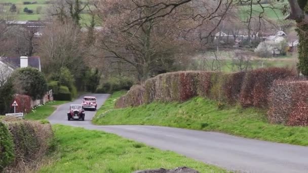 Lagonda Buick Century Wspinają Się Southwaite Hill Kumbrii Anglii Samochody — Wideo stockowe