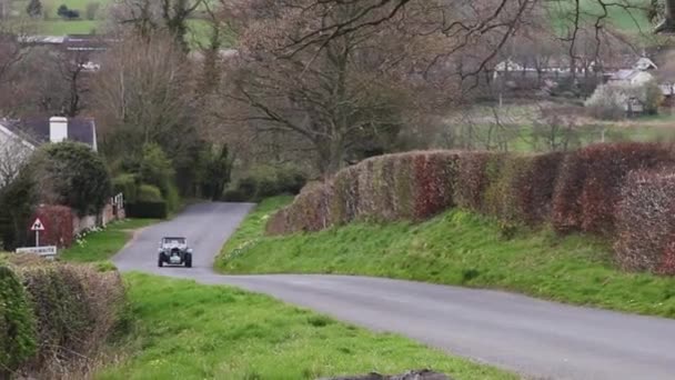 1947 Hrg 1500 Climbs Southwaite Hill Cumbria Northern England Car — Stock Video