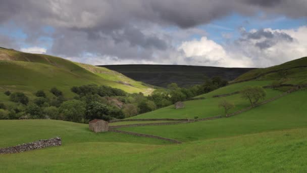 Swaledale Timelapse Eine Zeitraffer Aufnahme Der Landschaft Von Swaledale Yorkshire — Stockvideo