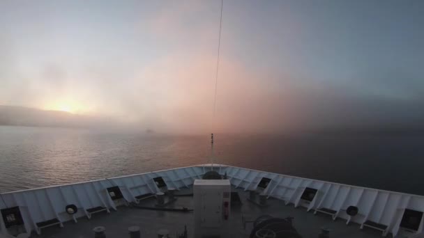 Norska Fjorden Tidig Morgon Timelapse Inspelning Tittar Över Fören Ett — Stockvideo