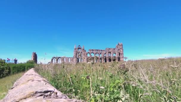 Vista Para Abadia Whitby Whitby Uma Cidade North Yorkshire Norte — Vídeo de Stock