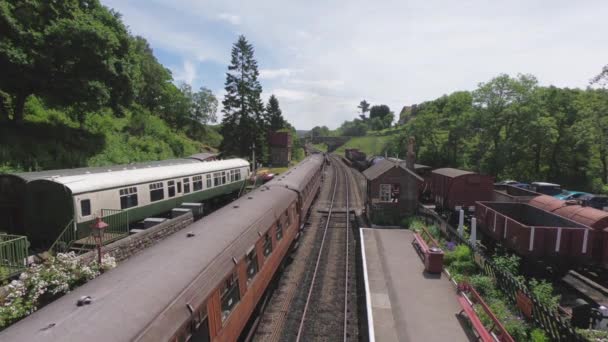 Train Vapeur Part Gare Goathland Gare Est Sur North Yorkshire — Video