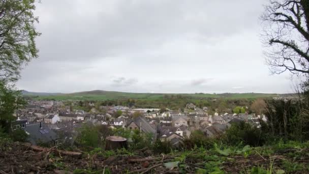 Timelapse Inspelning Kendal Skyline Stad Cumbria Norra England — Stockvideo