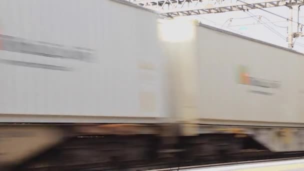Pociąg Towarowy Mercitalia Przejeżdża Przez Stację Desenzano Północnych Włoszech Mercitalia — Wideo stockowe