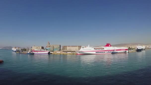 Yunanistan Pire Limanına Gelen Bir Gemiden Alınan Bir Zaman Kaydı — Stok video