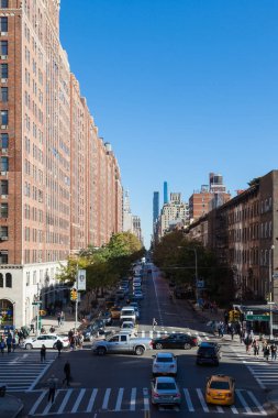 Yüksek Hat 'tan Manhattan' daki Köfte Bölgesi 'ne, Amerika Birleşik Devletleri' ndeki New York City 'ye kadar yükseltilmiş bir manzara..