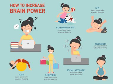 How to increase brain power infographic,illustration clipart