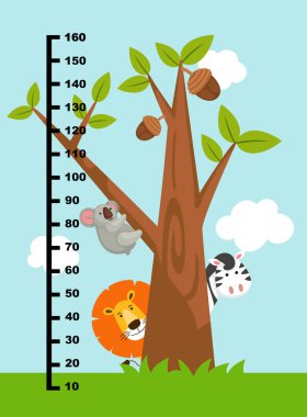 Vahşi animals.illustration metre duvarla.