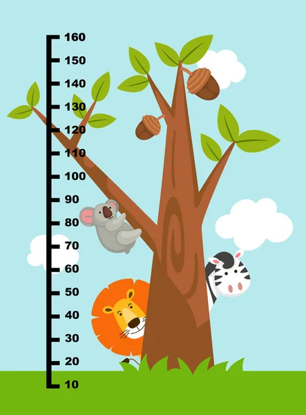 Meter pared con animales silvestres.illustration . — Vector de stock