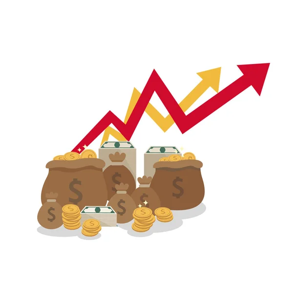 Illustratie van verwezenlijking van het doel kan brengen u een heleboel geld — Stockvector