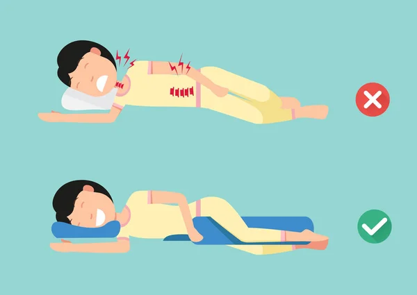 骨科的枕头，舒适的睡眠和健康的姿势 — 图库矢量图片