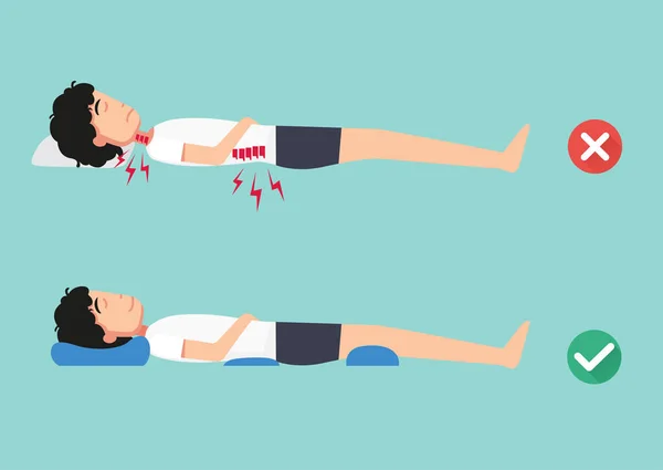 Ортопедические подушки, для комфортного сна и здоровой осанки — стоковый вектор