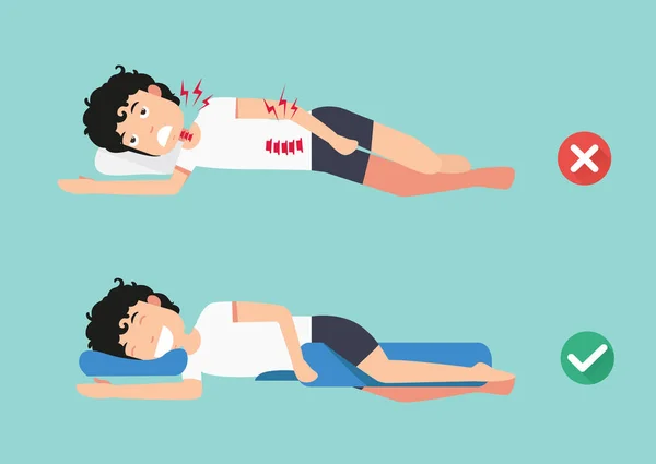 Oreillers orthopédiques, pour un sommeil confortable et une posture saine — Image vectorielle