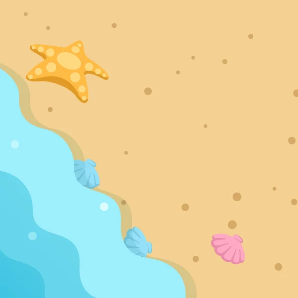 Stranden med vågorna, illustration — Stock vektor