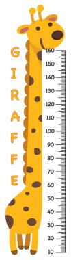 Giraffe.illustration metre duvarla.