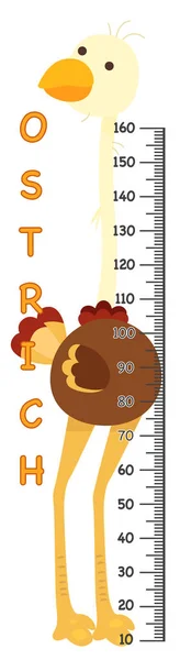 Meter vägg med ostrich.illustration. — Stock vektor