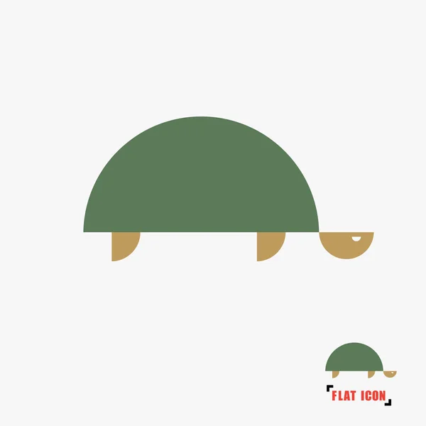 Platte schildpad-pictogram — Stockvector