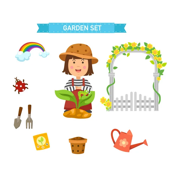 Jardin set illustration vectorielle — Image vectorielle