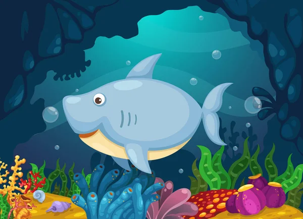 Illustration du fond marin sous-marin — Image vectorielle