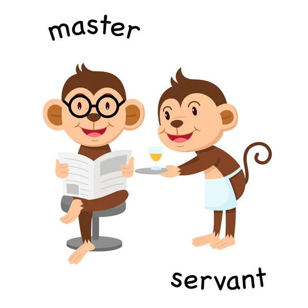 Opposite master and servant illustration — Stock Vector