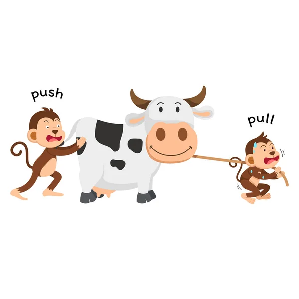 Opposite push and pull illustration — Stock Vector