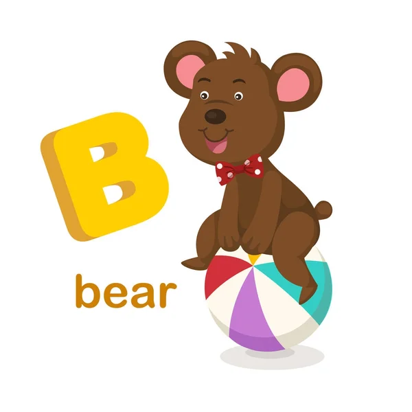 Illustration Isolated Alphabet Letter B Bear — Stock Vector