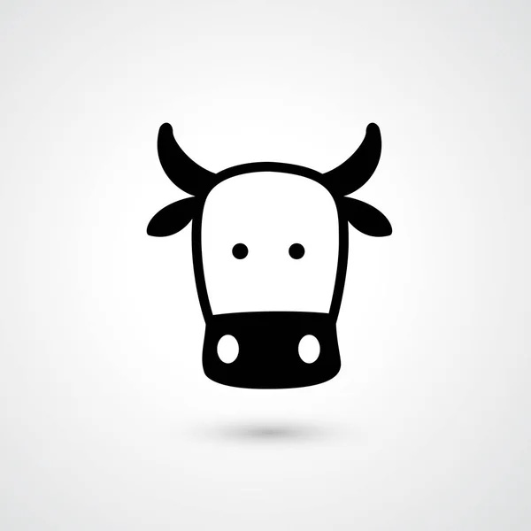 Vector de cabeza de vaca icono — Vector de stock