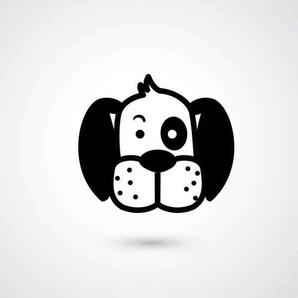 Tête de chien icône vecteur — Image vectorielle