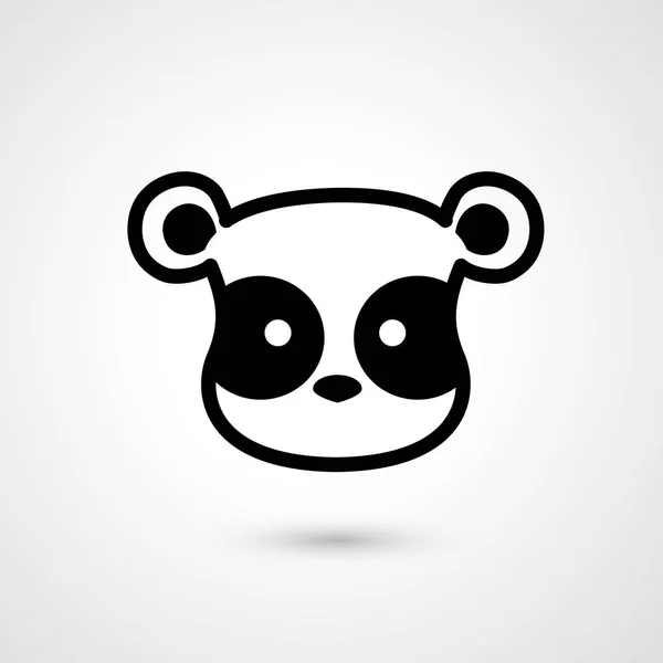 Panda tête icône vecteur — Image vectorielle