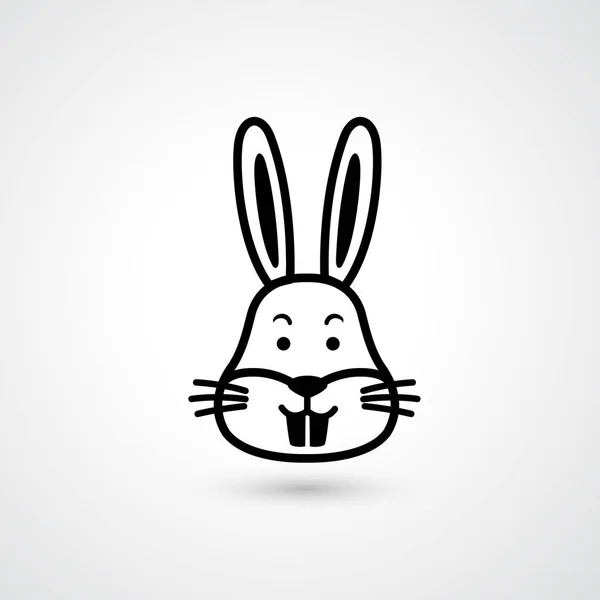 Conejo cabeza icono vector — Vector de stock